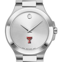Texas Tech Men's Movado Collection Stainless Steel Watch with Silver Dial