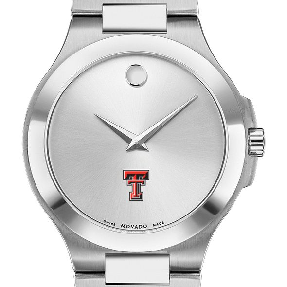 Texas Tech Men's Movado Collection Stainless Steel Watch with Silver Dial - Image 1