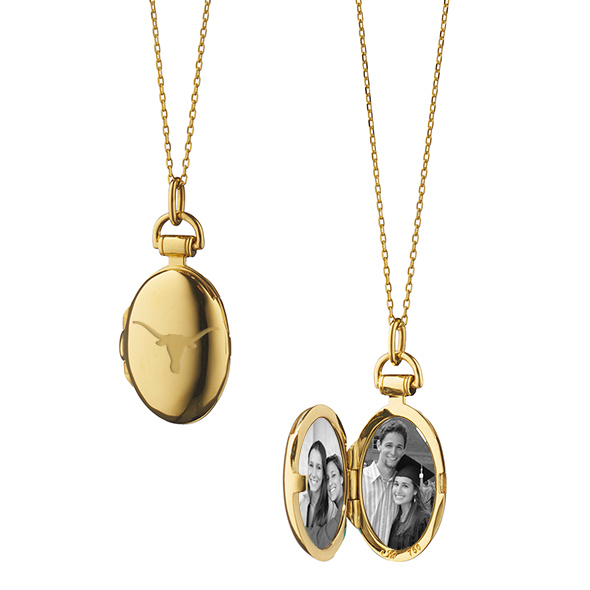 University of Texas Monica Rich Kosann Petite Locket in Gold