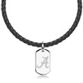 Alabama Leather Necklace with Sterling Dog Tag - Image 1