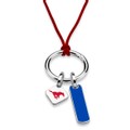 Southern Methodist University Silk Necklace with Enamel Charm & Sterling Silver Tag - Image 2