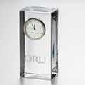 Oral Roberts Tall Glass Desk Clock by Simon Pearce - Image 1