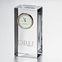 Oral Roberts Tall Glass Desk Clock by Simon Pearce