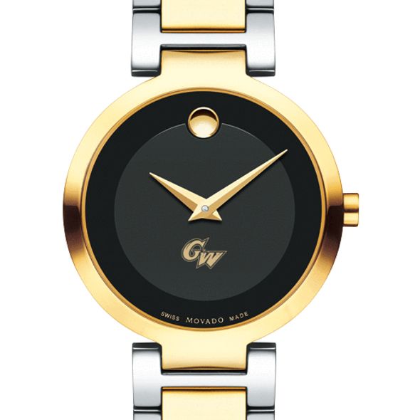 George Washington University Women's Movado Two-Tone Modern Classic Museum with Bracelet