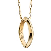 Brown University Monica Rich Kosann Poesy Ring Necklace in Gold