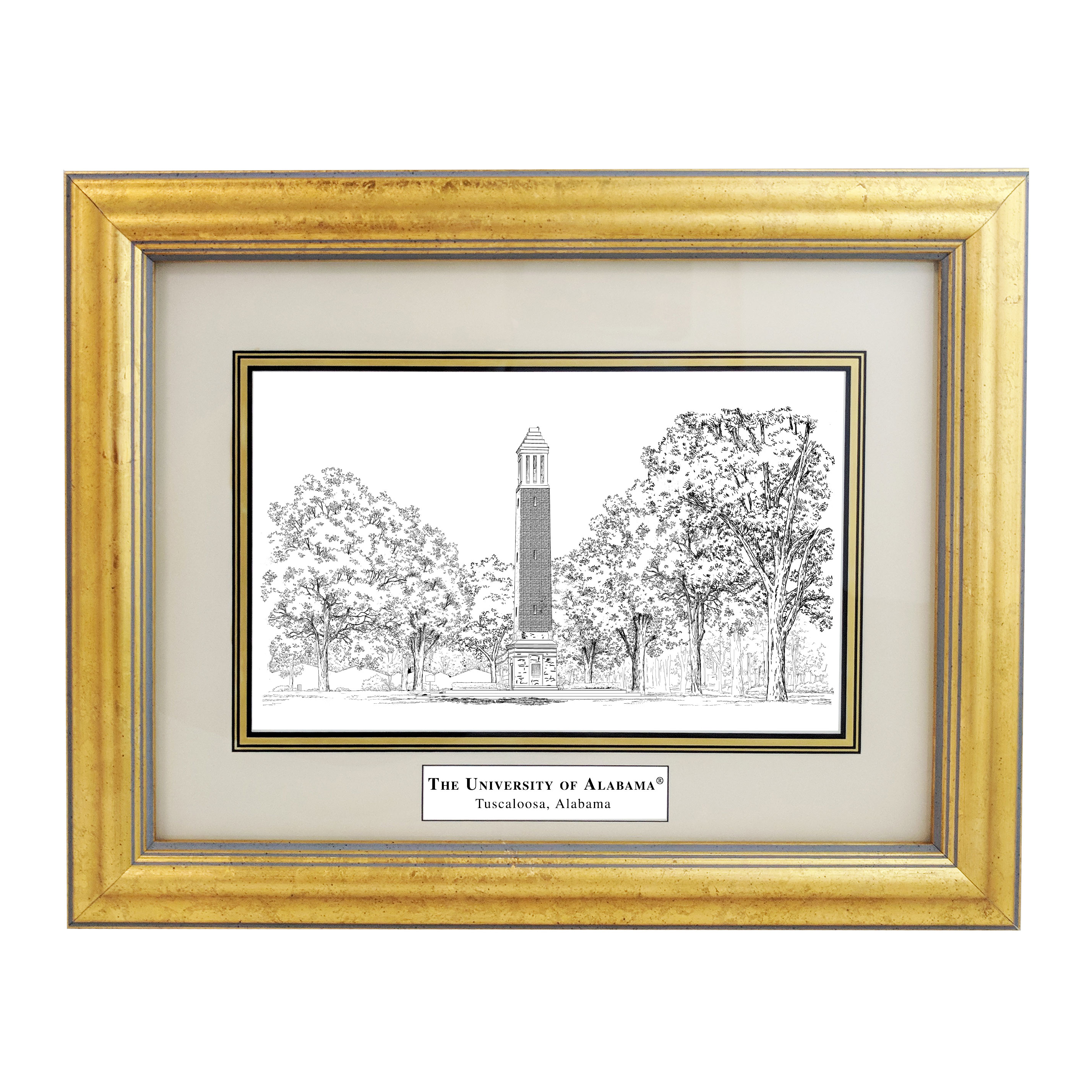 Framed Pen and Ink Alabama Print