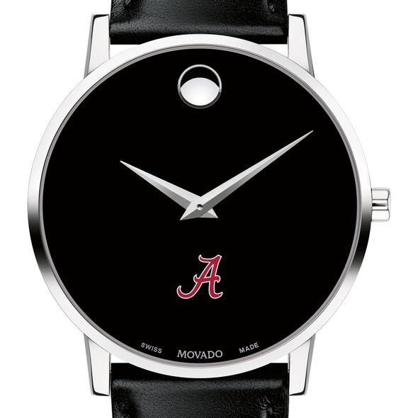University of Alabama Men's Movado Museum with Leather Strap - Image 1