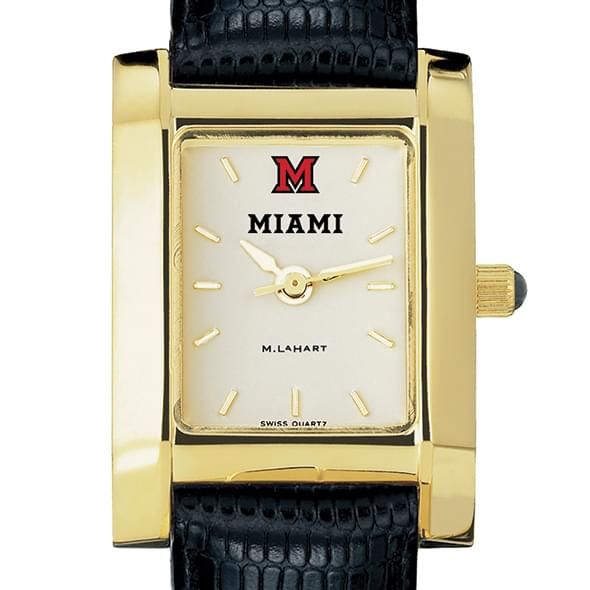 Miami University Women's Gold Quad with Leather Strap