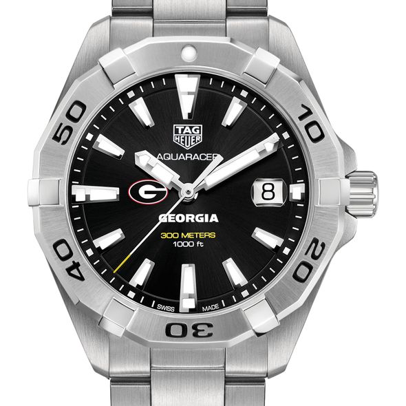 University of Georgia Men's TAG Heuer Steel Aquaracer with Black Dial