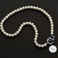 Delta Delta Delta Pearl Necklace with Sterling Silver Charm - Image 1