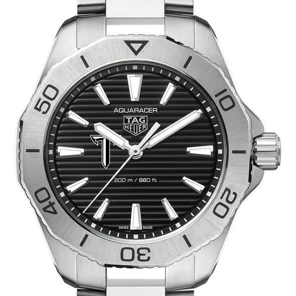 Troy Men's TAG Heuer Steel Aquaracer with Black Dial - Image 1