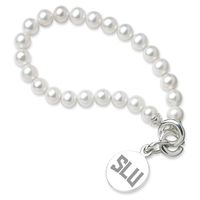 Saint Louis University Pearl Bracelet with Sterling Silver Charm