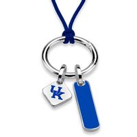 University of Kentucky Silk Necklace with Enamel Charm & Sterling Silver Tag
