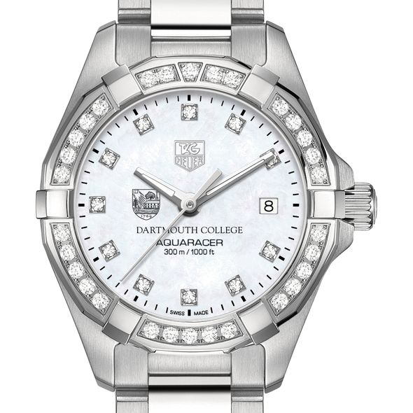 Dartmouth College W's TAG Heuer Steel Aquaracer with MOP Dia Dial & Bezel