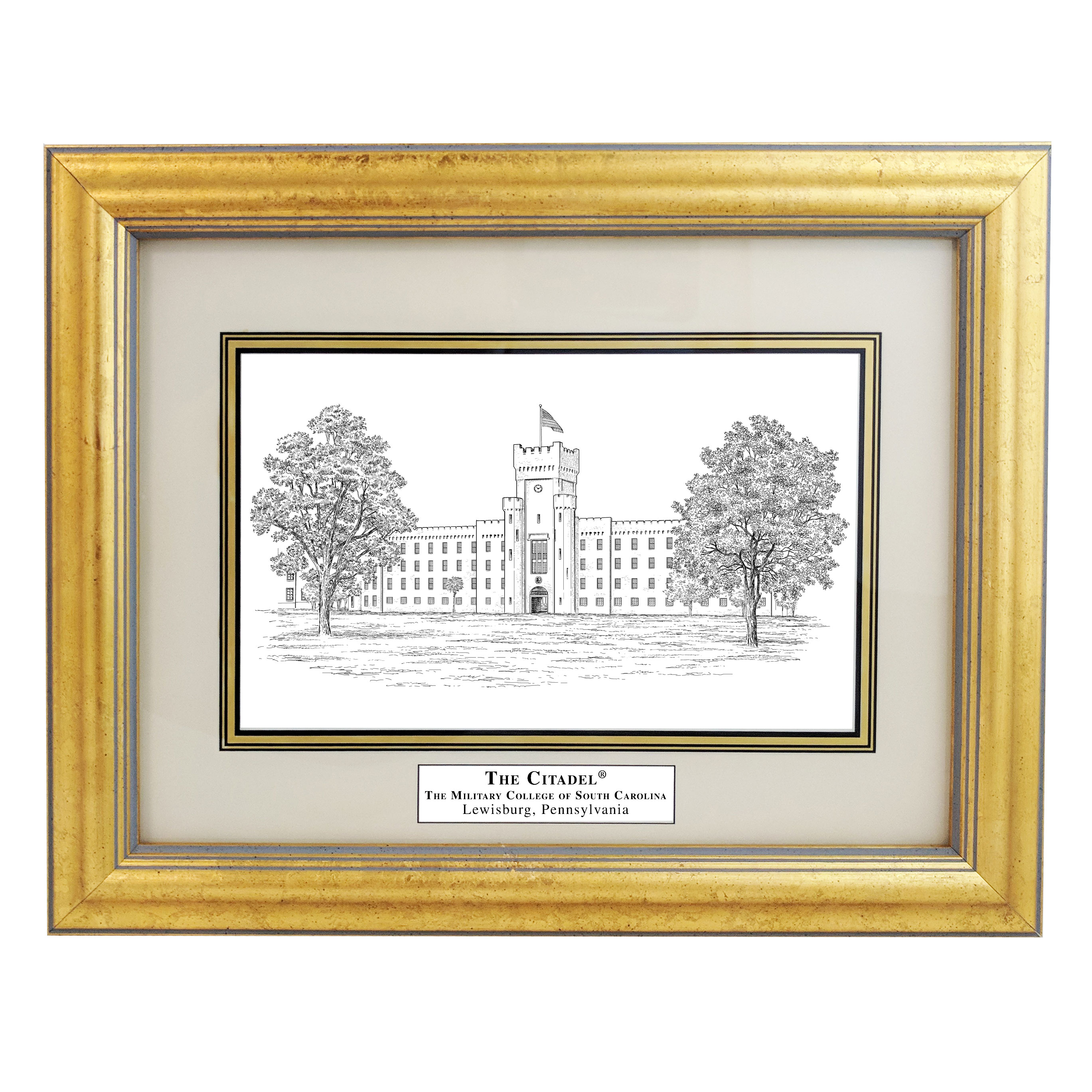 Framed Pen and Ink Citadel Print