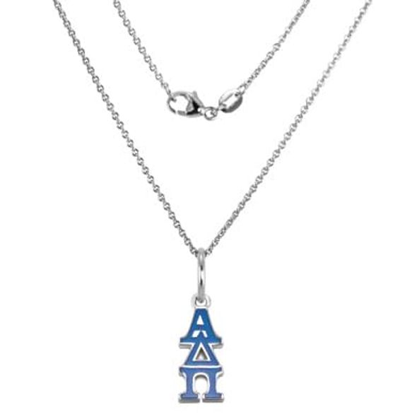 Alpha Delta Pi Sterling Silver Necklace with Greek Letter Charm