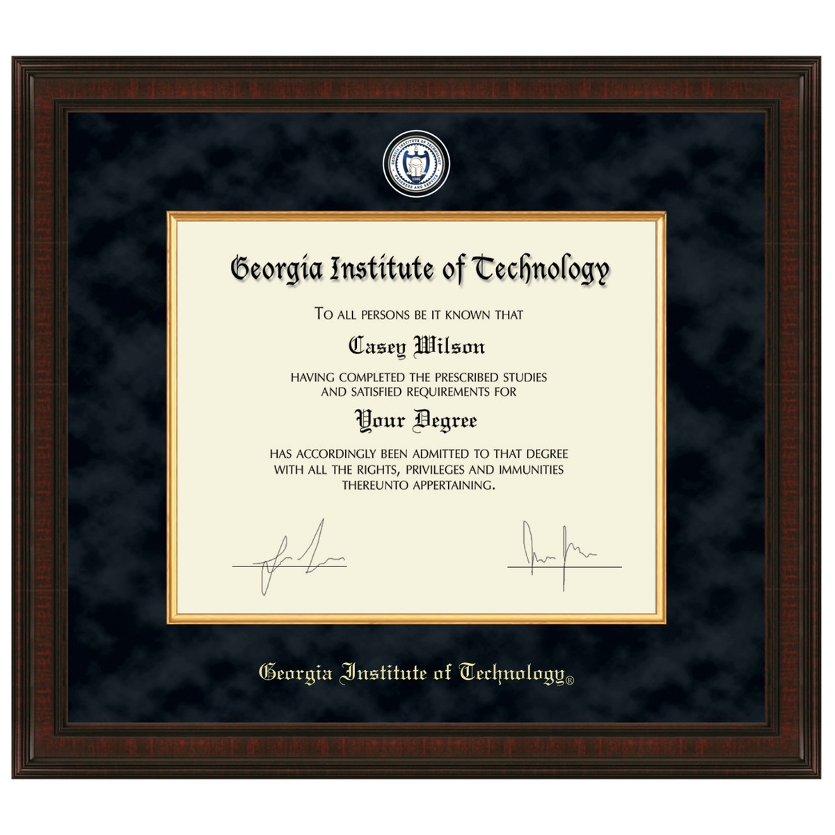 Georgia Tech Diploma Frame Excelsior Graduation Gift