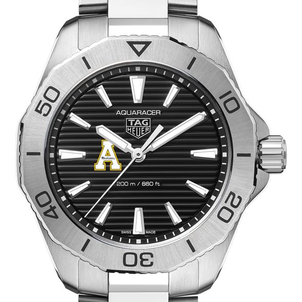 Appalachian State Men's TAG Heuer Steel Aquaracer with Black Dial - Image 1