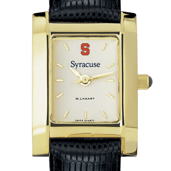Syracuse University Women's Gold Quad with Leather Strap