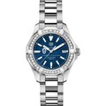click to view Wisconsin Women's TAG Heuer 35mm Steel Aquaracer with Blue Dial - Image 2