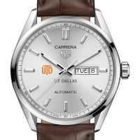 UT Dallas Men's TAG Heuer Automatic Day/Date Carrera with Silver Dial