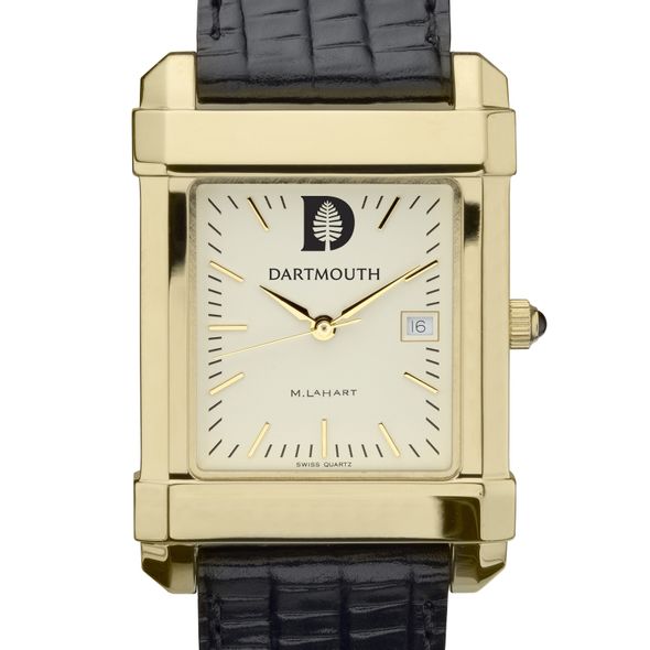 Dartmouth Men's Gold Quad Watch with Leather Strap