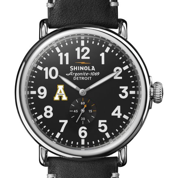 Appalachian State Shinola Watch, The Runwell 47mm Black Dial - Image 1
