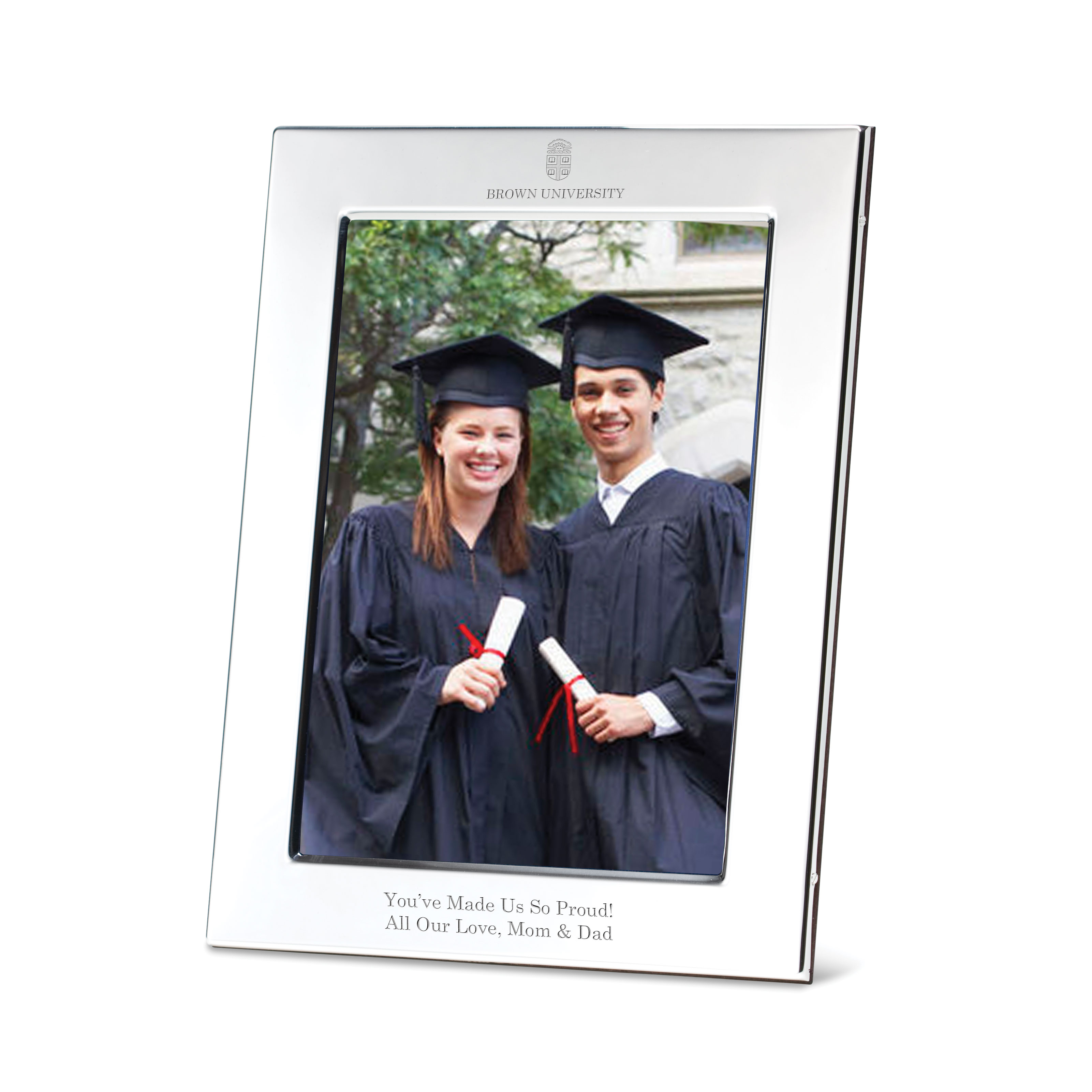 Brown Polished Pewter 5x7 Picture Frame