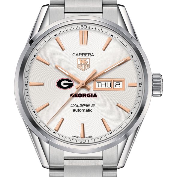 University of Georgia Men's TAG Heuer Day/Date Carrera with Silver Dial & Bracelet