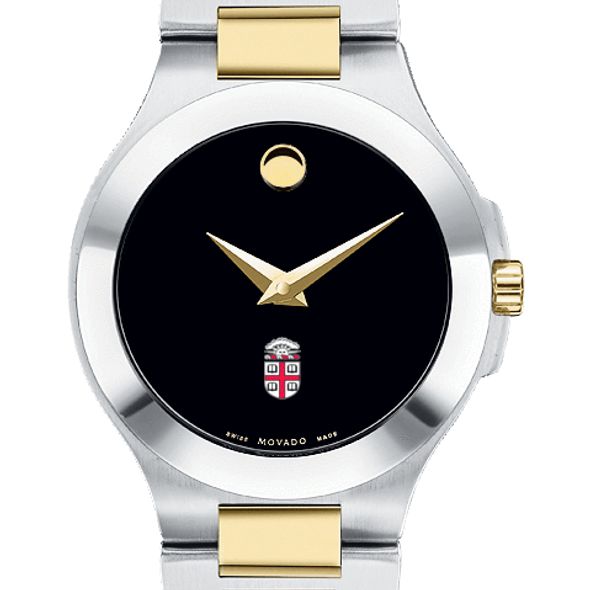 Brown Women's Movado Collection Two-Tone Watch with Black Dial - Image 1