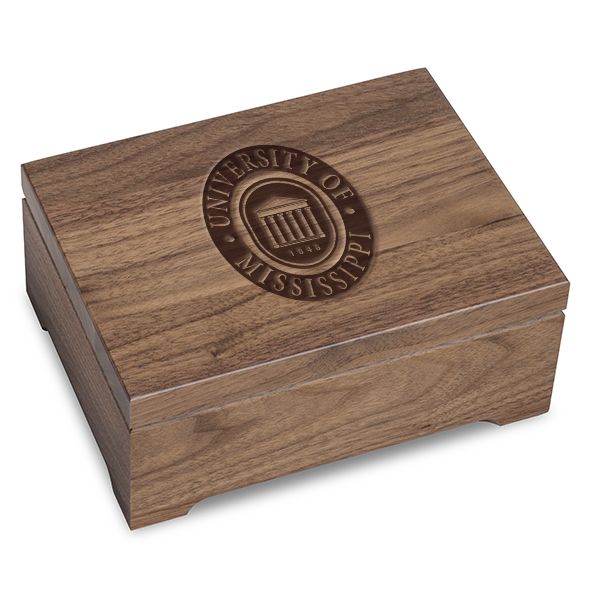 University of Mississippi Solid Walnut Desk Box - Image 1