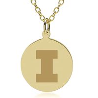Illinois 14K Gold Pendant & Chain