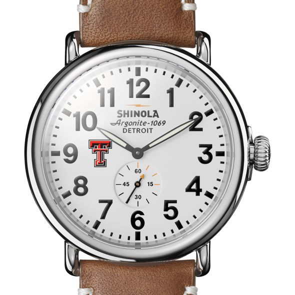 Texas Tech Shinola Watch, The Runwell 47mm White Dial - Image 1