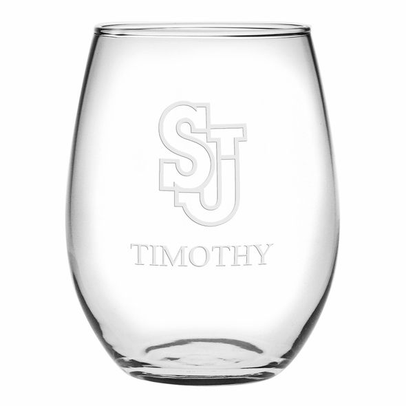 St. John's Stemless Wine Glasses Made in the USA - Set of 2 - Image 1
