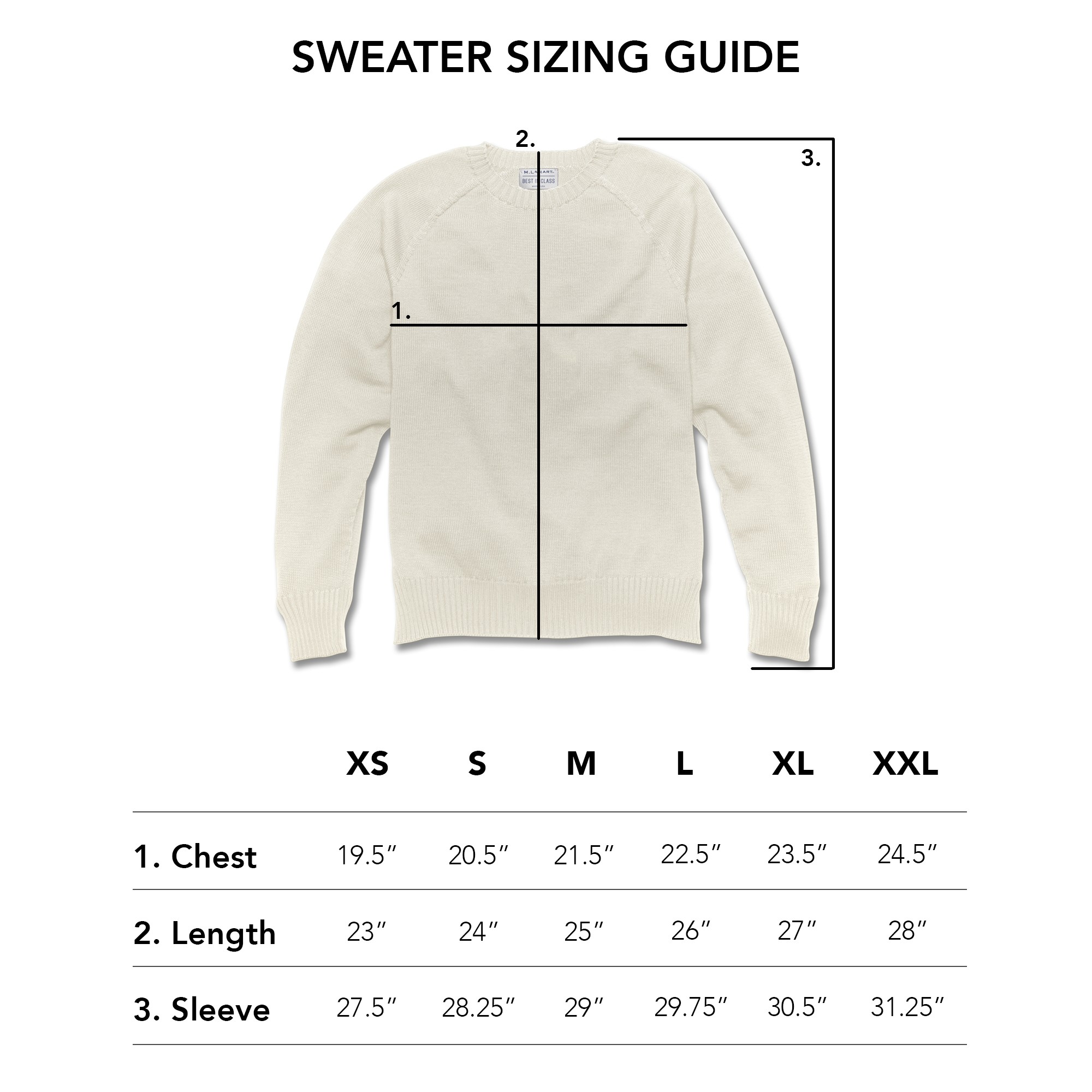 Sweater Sizing Guide