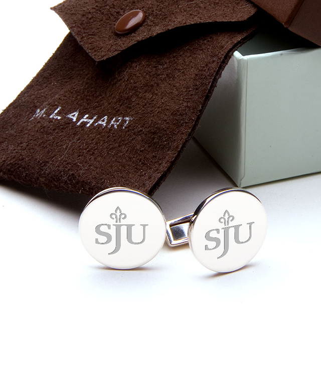 Saint Joseph's University Men's Sterling Silver and Gold Cufflinks, Money Clips - Personalized Engraving