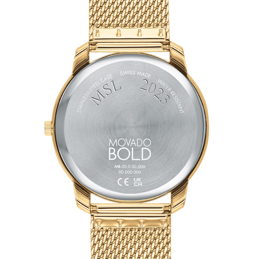 Troy Men's Movado Bold Gold 42 with Mesh Bracelet - Image 3