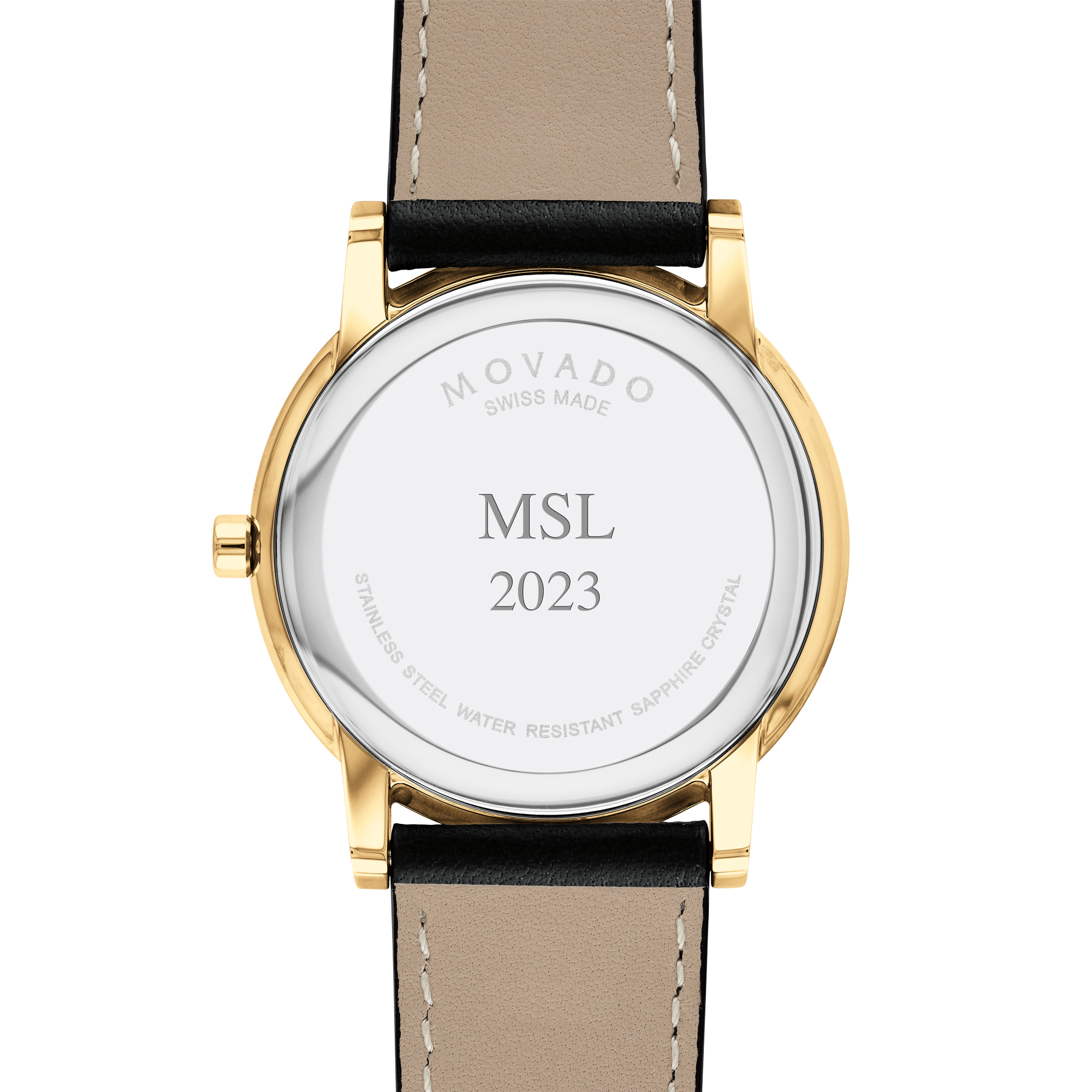 Virginia Tech Men's Movado Gold Museum Classic Leather - Image 3