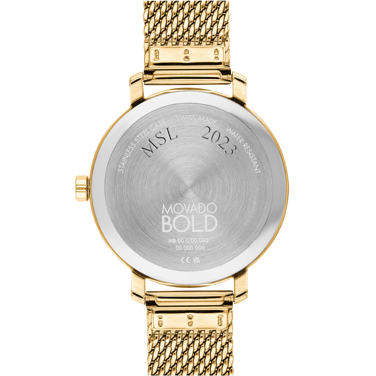 Louisville Women's Movado Bold Gold with Mesh Bracelet - Image 3