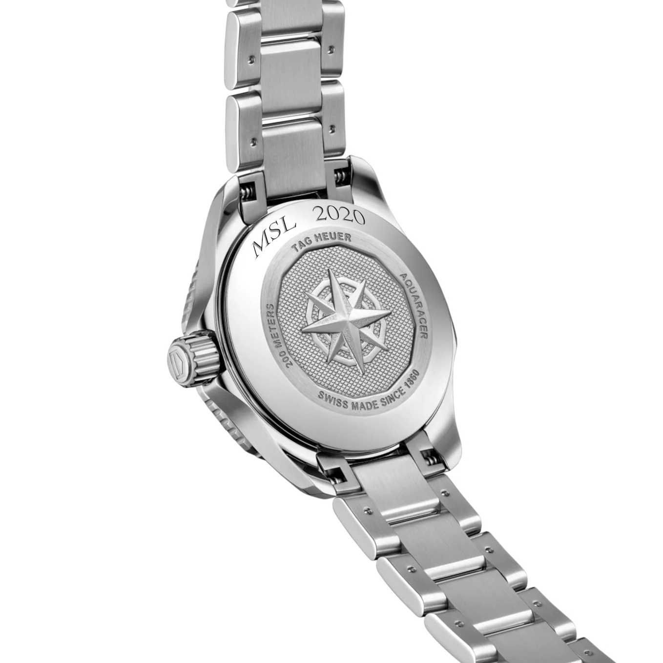 Yale SOM Women's TAG Heuer Steel Aquaracer with Blue Sunray Dial - Image 3
